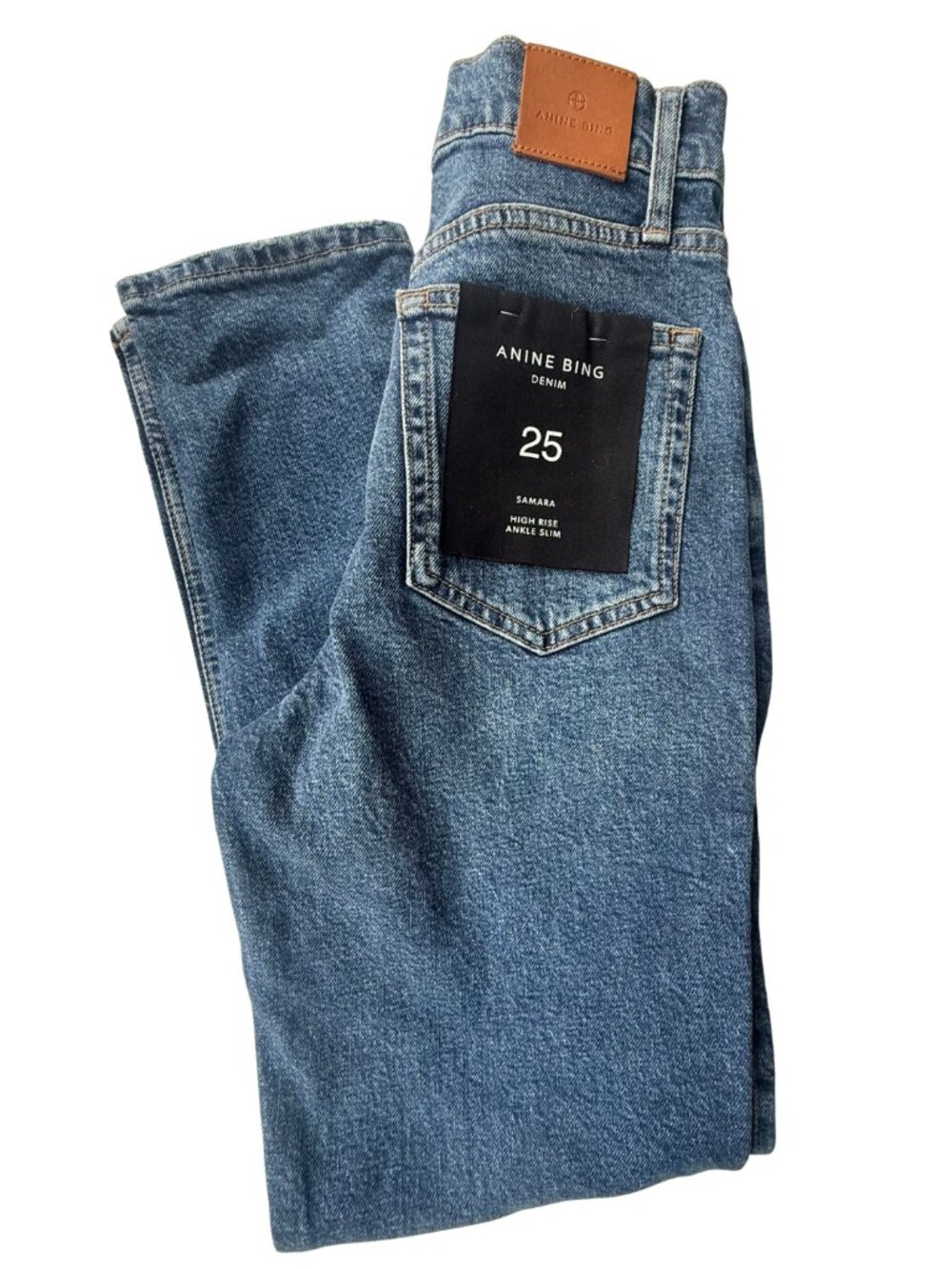 NWT Anine Bing Samara High Rise Ankle Slim Jeans - Size 25